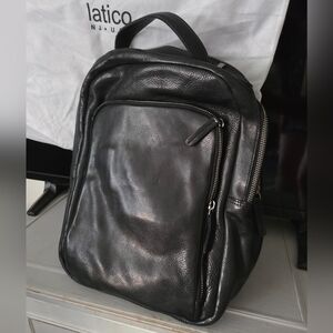 Latico Black Leather Backpack